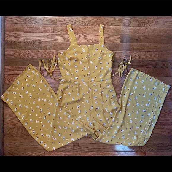 Blue Rain Francesca Flowered Yellow Jumpsuit - Picture 3 of 11